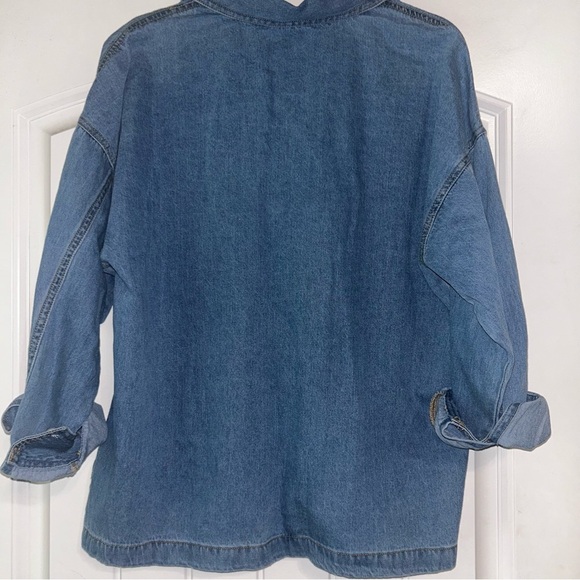 NWT For The Republic Denim Rope Pull Over Long Sleeve Shirt Women’s Small - Picture 5 of 9